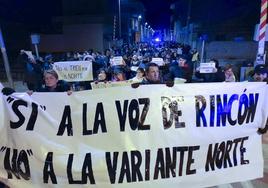 Manifestación de rinconeros el pasado mes de enero contra la variante norte.