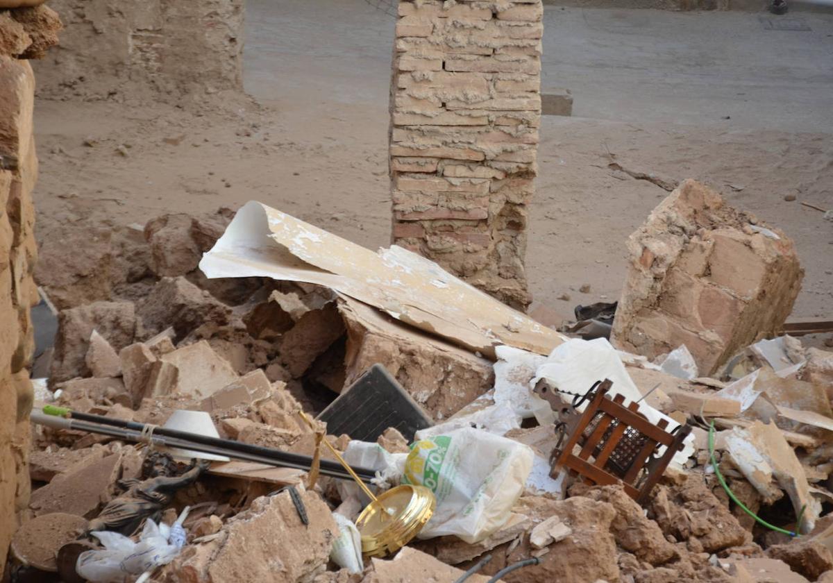 Derrumbe de un edificio en la calle San Andrés de Calahorra