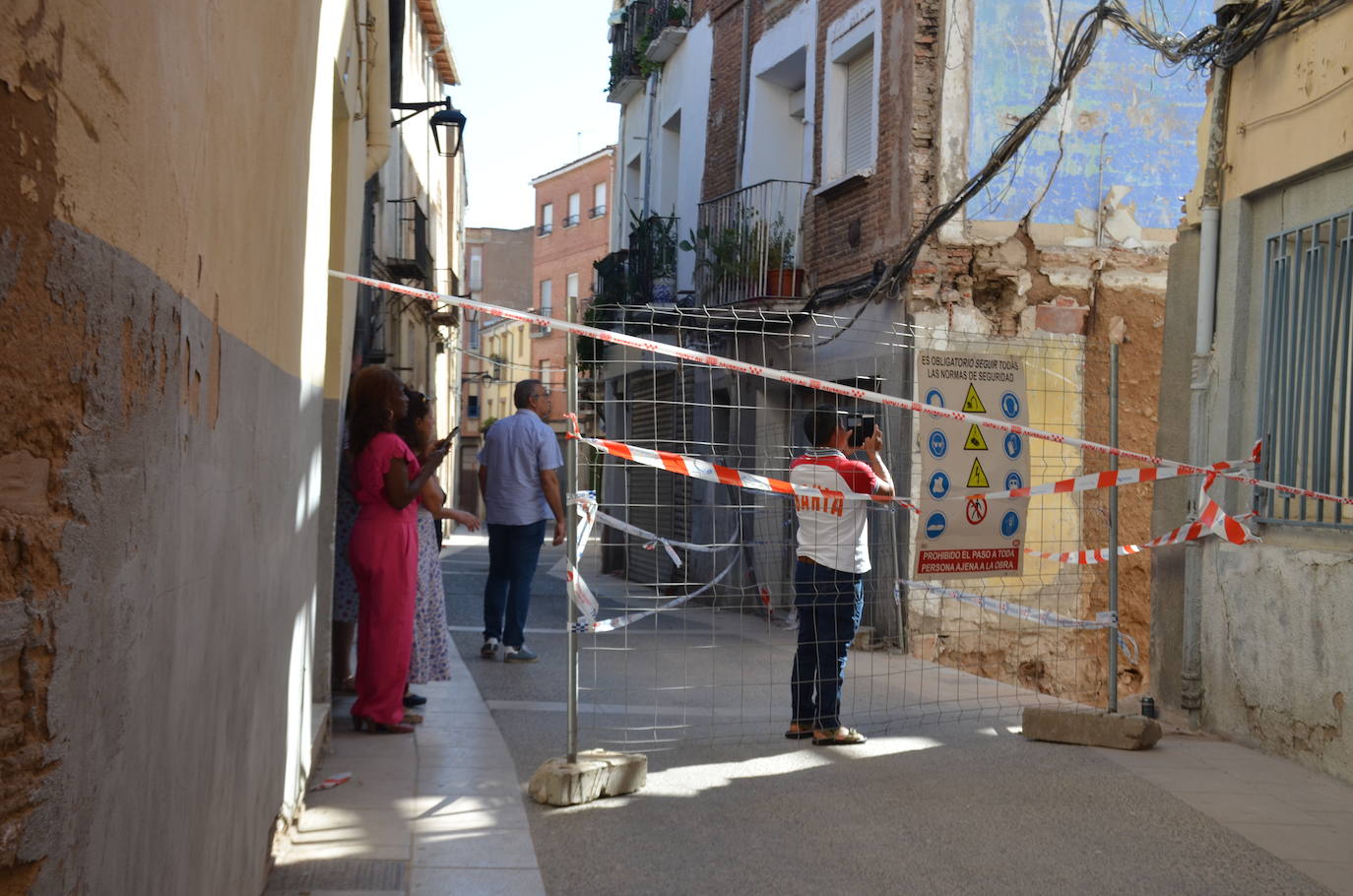 Derrumbe de un edificio en la calle San Andrés de Calahorra