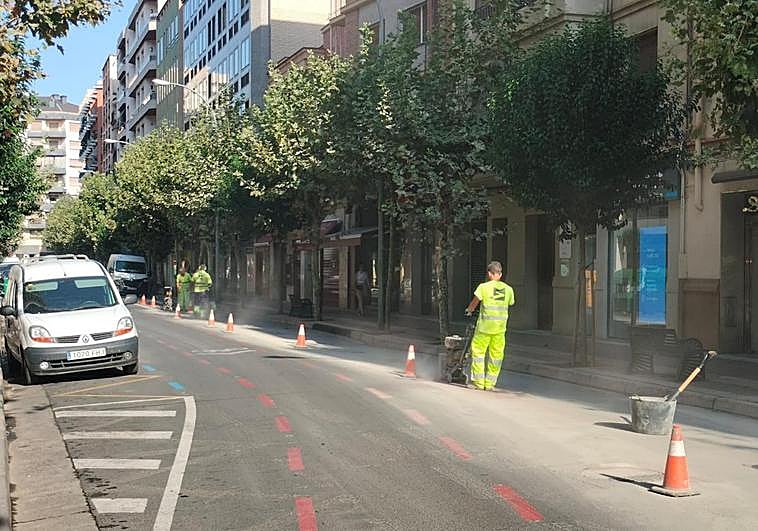 Obras de supresión del carril bici de la avenida de Portugal