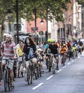 Imagen secundaria 2 - Medio millar de personas en la bicicletada de Logroño más numerosa