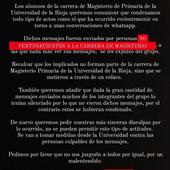 Los alumnos de Magisterio aseguran que los autores de los mensajes no pertenecen a la carrera