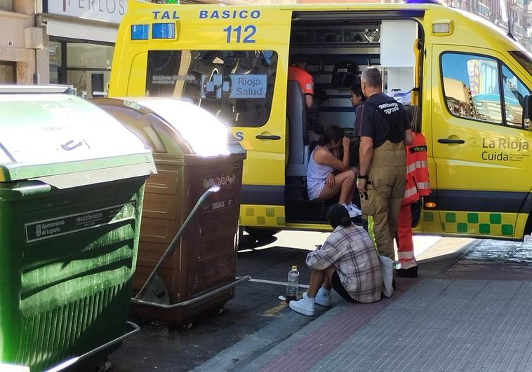 Dos jóvenes, trasladados al San Pedro tras un incendio en su piso en Logroño