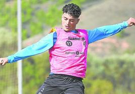 Raúl Sola, en un entrenamiento esta semana.