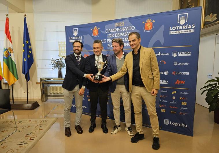 Evangelio, Escobar, Piera y Sáinz, en la presentación del Campeonato de Golf