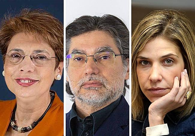 Elena Martínez Carro, Karina Sainz Borgo y Doménico Chiappe.