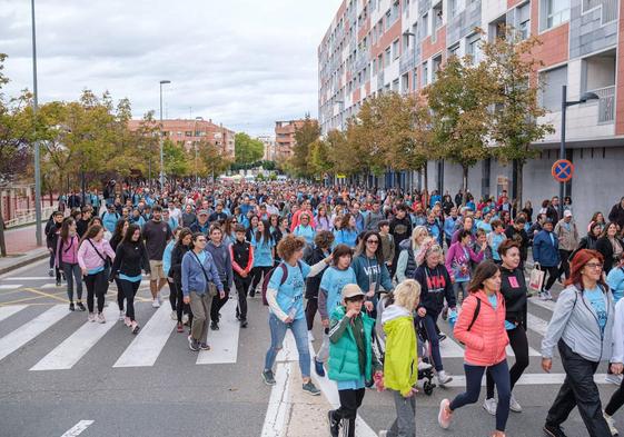 Salida de la prueba en el polideportivo Las Gaunas