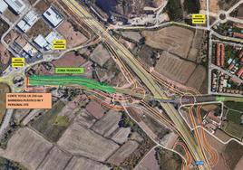 Mapa facilitado por la Delegación del Gobierno en La Rioja sobre la zona afectada por el desvío.