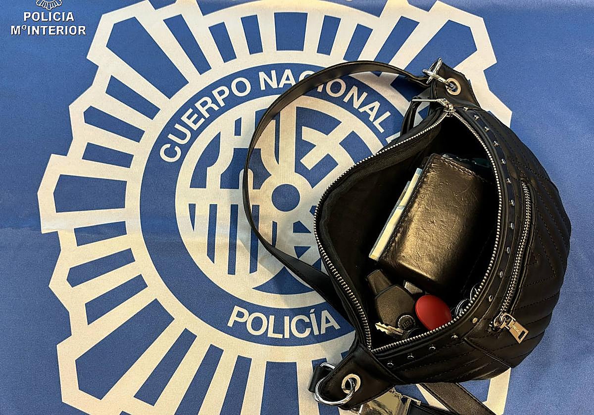 Riñonera robada y recuperada por la Policía Nacional.