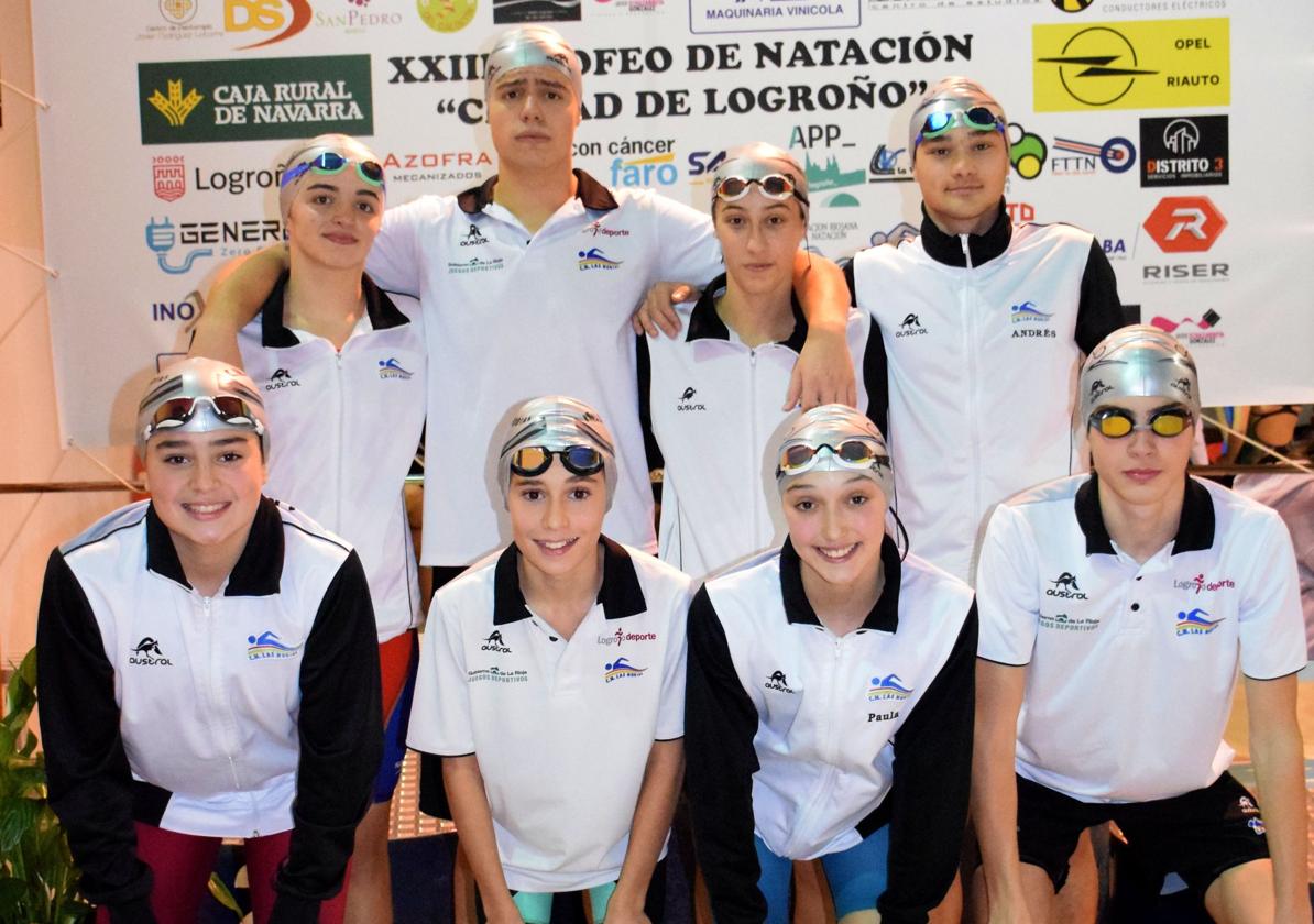 Los nadadores del 8x50 del Club Natación Las Norias.