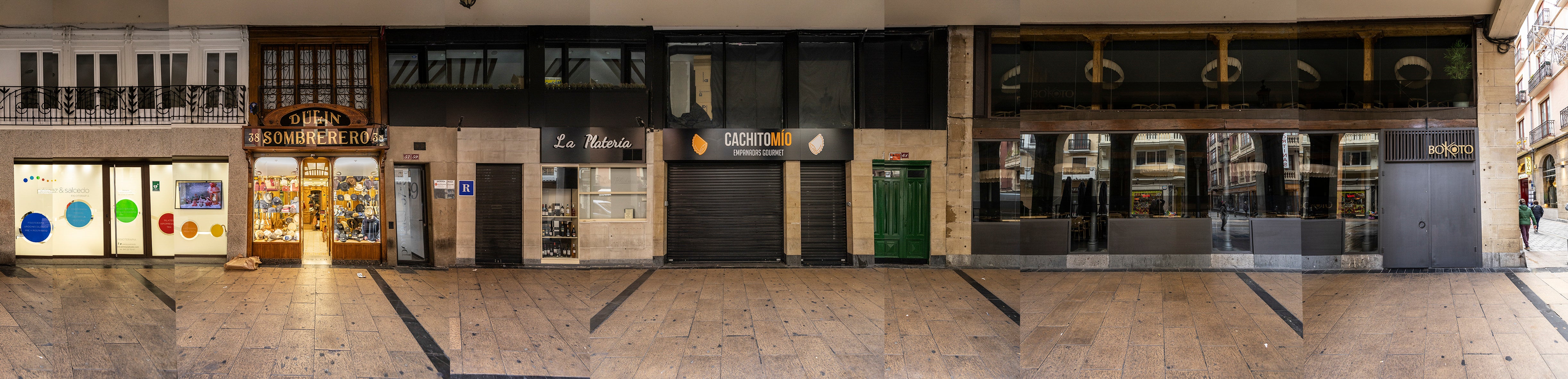 Un tramo con muchas bajas, aunque donde sobrevive a modas y al propio paso del tiempo la sombrerería Dulín, el escaparate más fotografiado no ya de la calle, sino del conjunto de la capital de La Rioja.