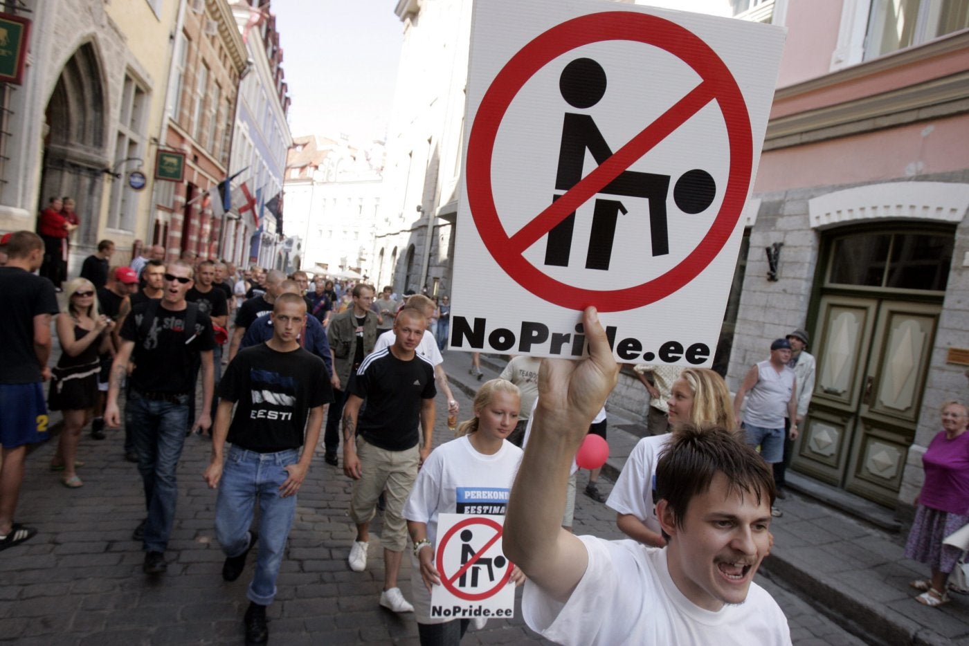 Protesta anti-LGTBI en Estonia, en una imagen de archivo. 