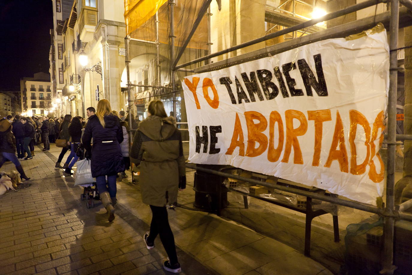 Protesta en la calle Portales de Logroño en 2014. 