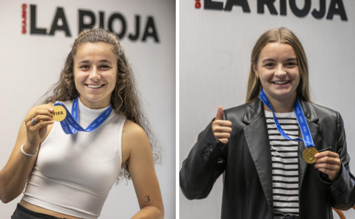 Ana Tejada y Sara Ortega, con sus medallas de campeonas del mundo. 