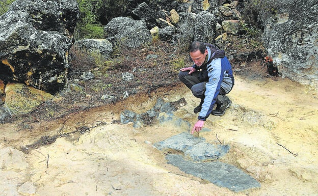 Tumba de lajas, de época altomedieval, descubierta en una de la catas de la calle celtibérica.