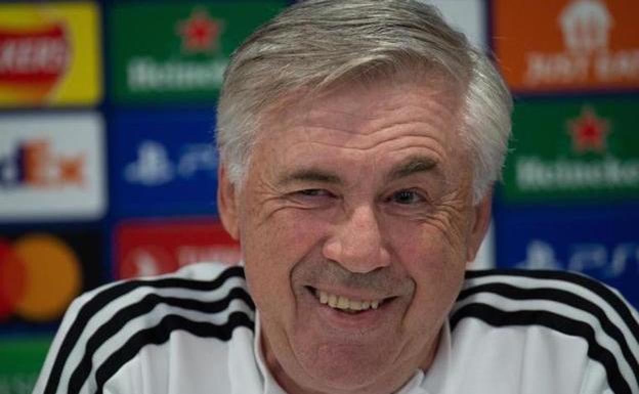 Carlo Ancelotti, durante la rueda de prensa.