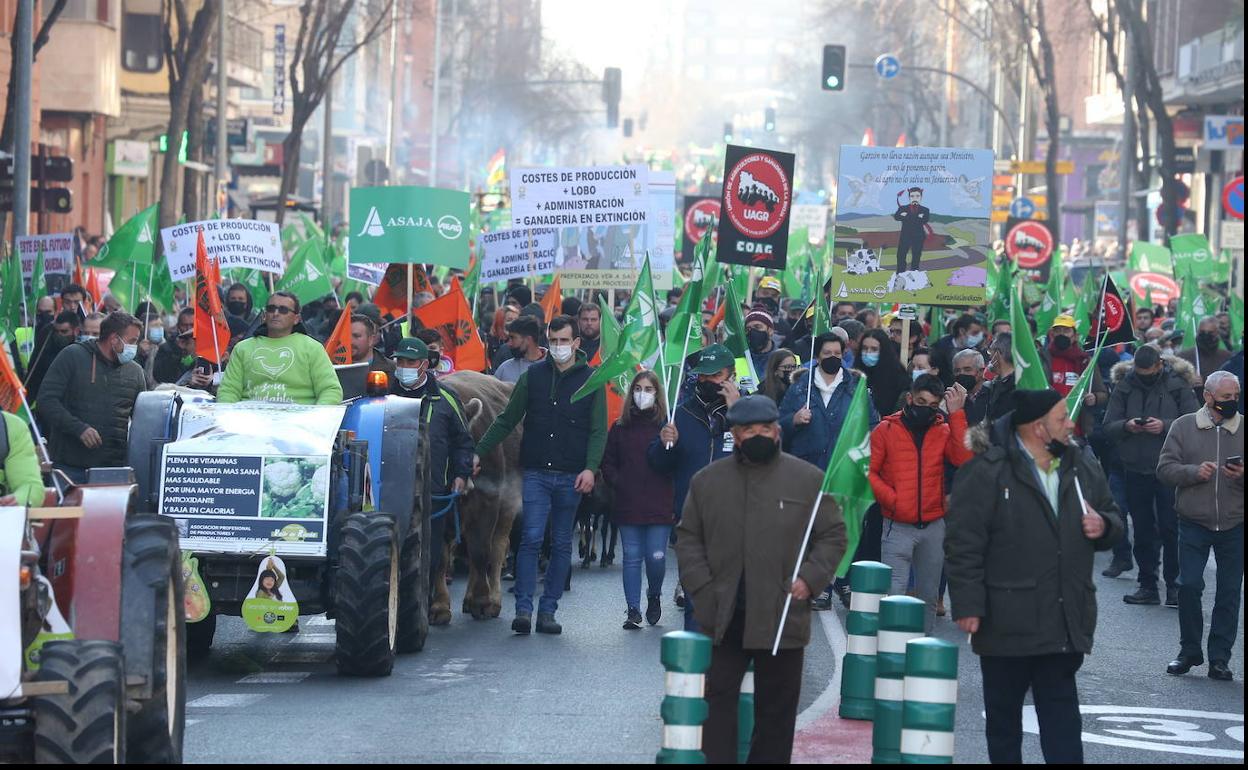 La manifestación de agricultores y ganaderos, el año pasado. 