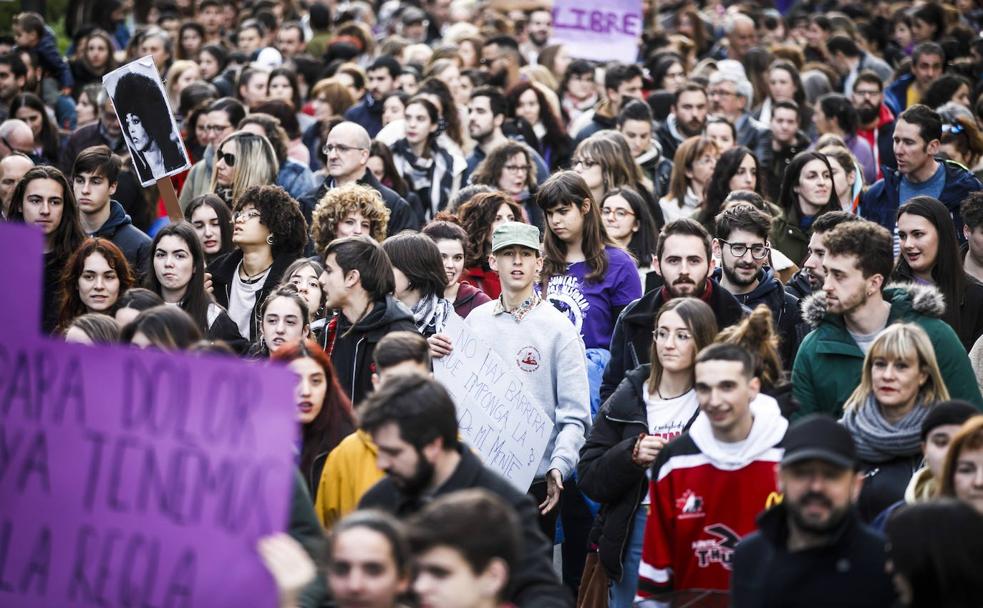 Un momento de la manifestación del 8M en el 2020.