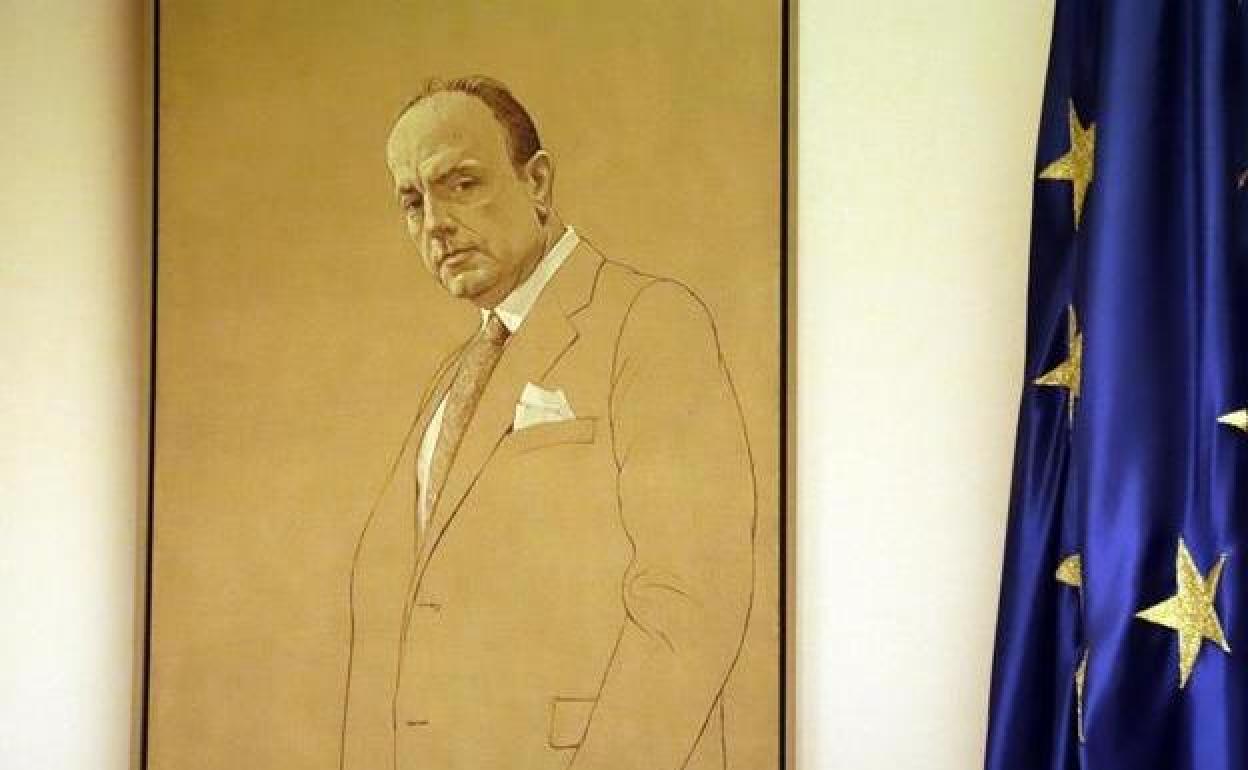 Retrato de Manuel Fraga en el Congreso de los Dipuados.