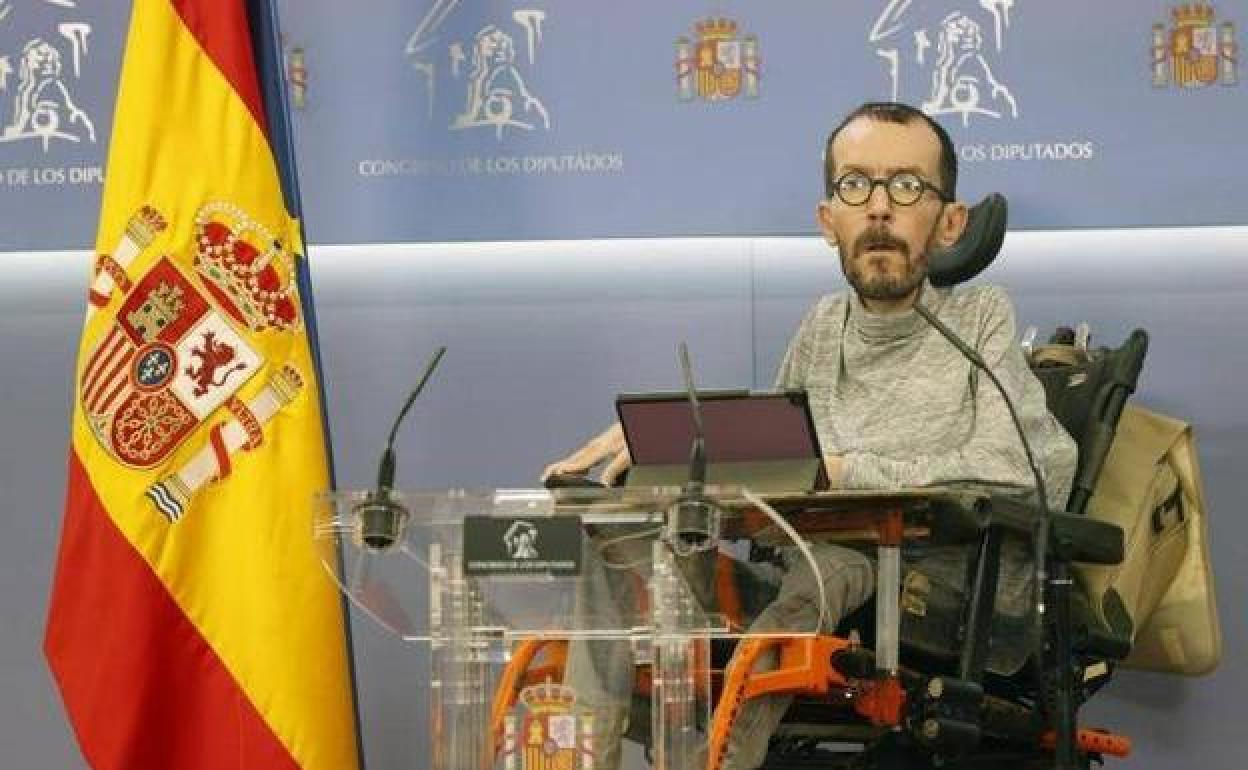 El portavoz parlametario de Unidas Podemos, Pablo Echenique.