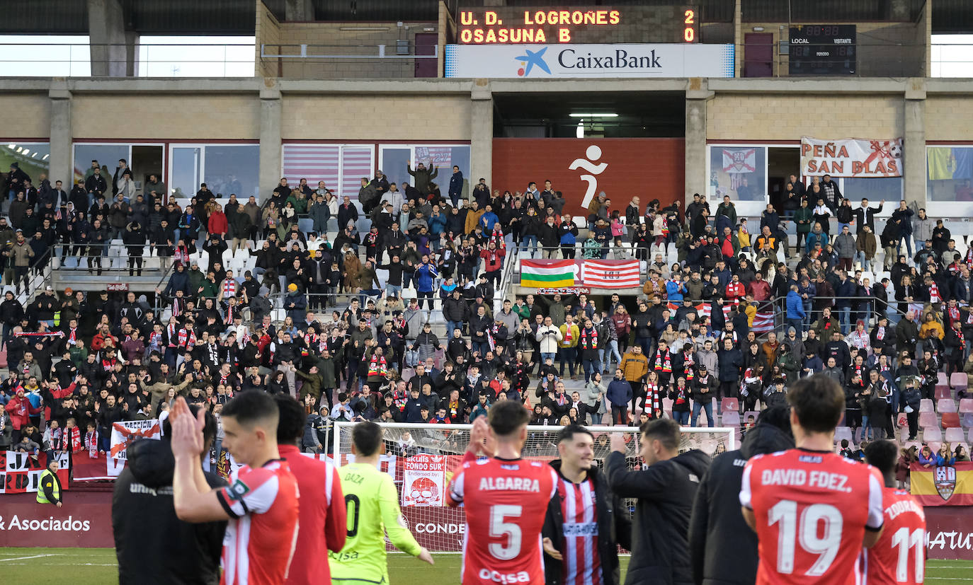 Fotos: El triunfo de la UD Logroñés frente a Osasuna hace sonreír a Las Gaunas