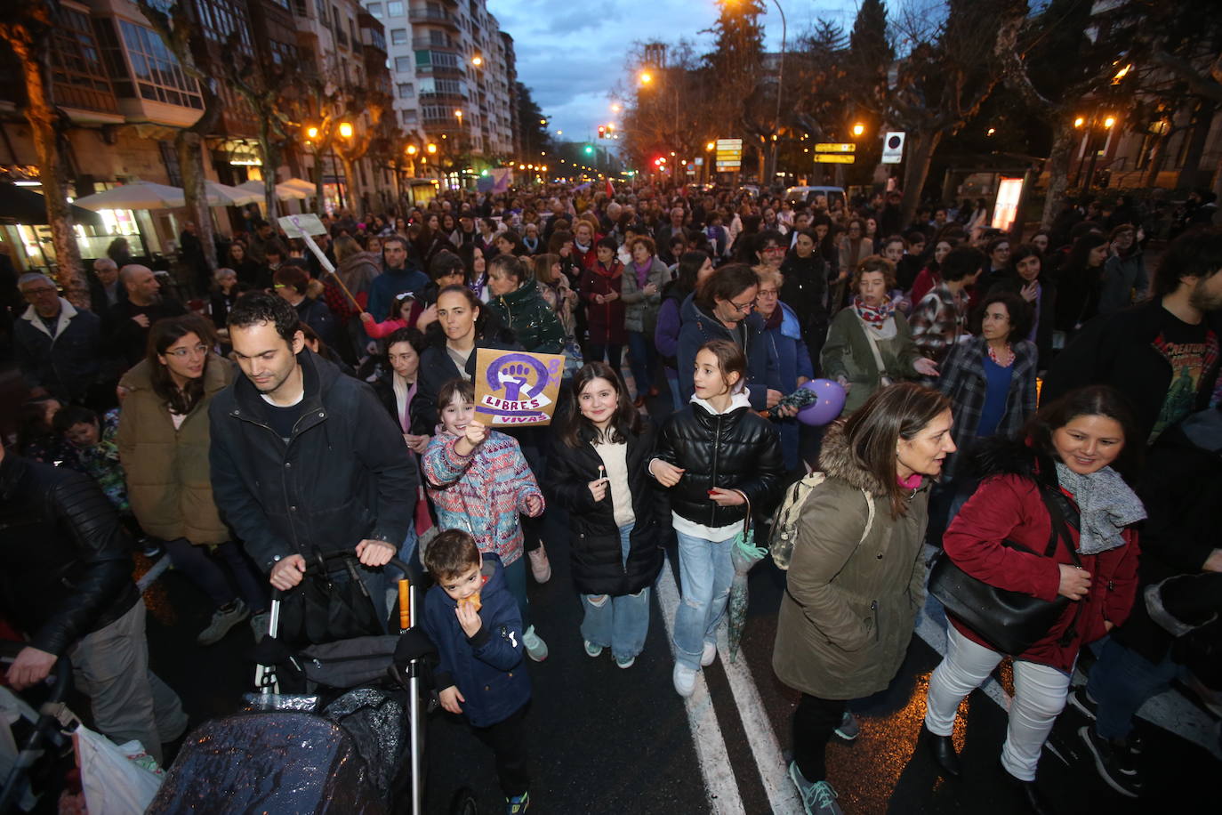 Fotos: Manifestación del 8M en Logroño bajo la lluvia