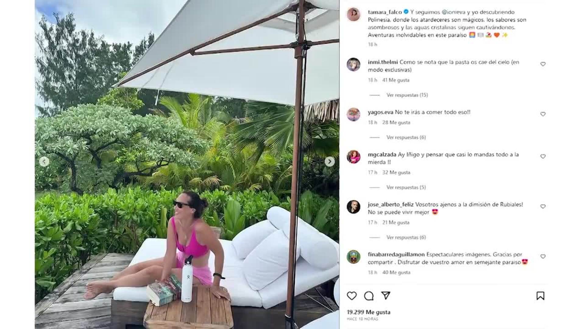 Tamara Falcó posa en bikini desde la Polinesia Francesa