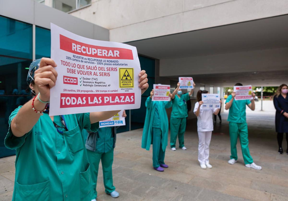 Protesta para recuperar el servicio de radiología en 2021