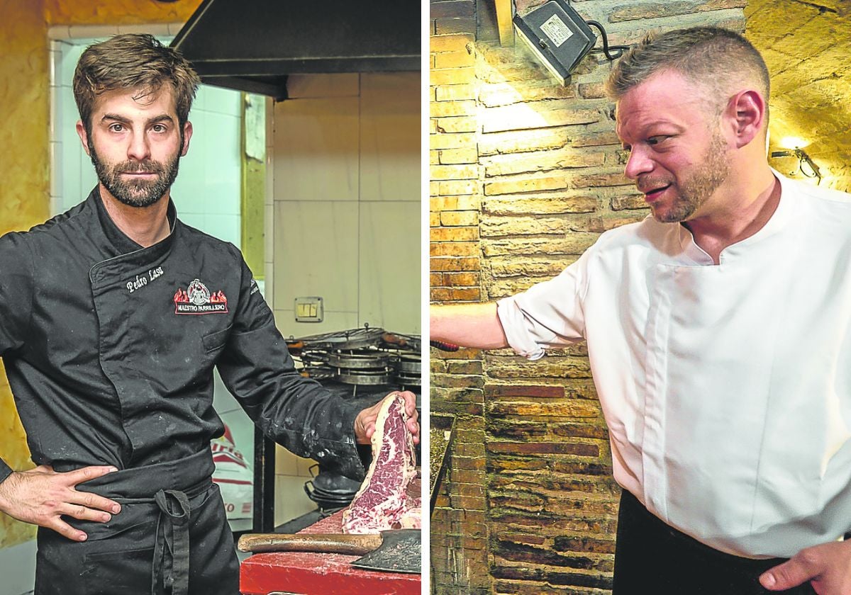 A la izquierda, Pedro Lasa (Mesón Egüés, en Logroño). A la derecha, Álvaro Díez (Casa Armendáriz, en Viana).