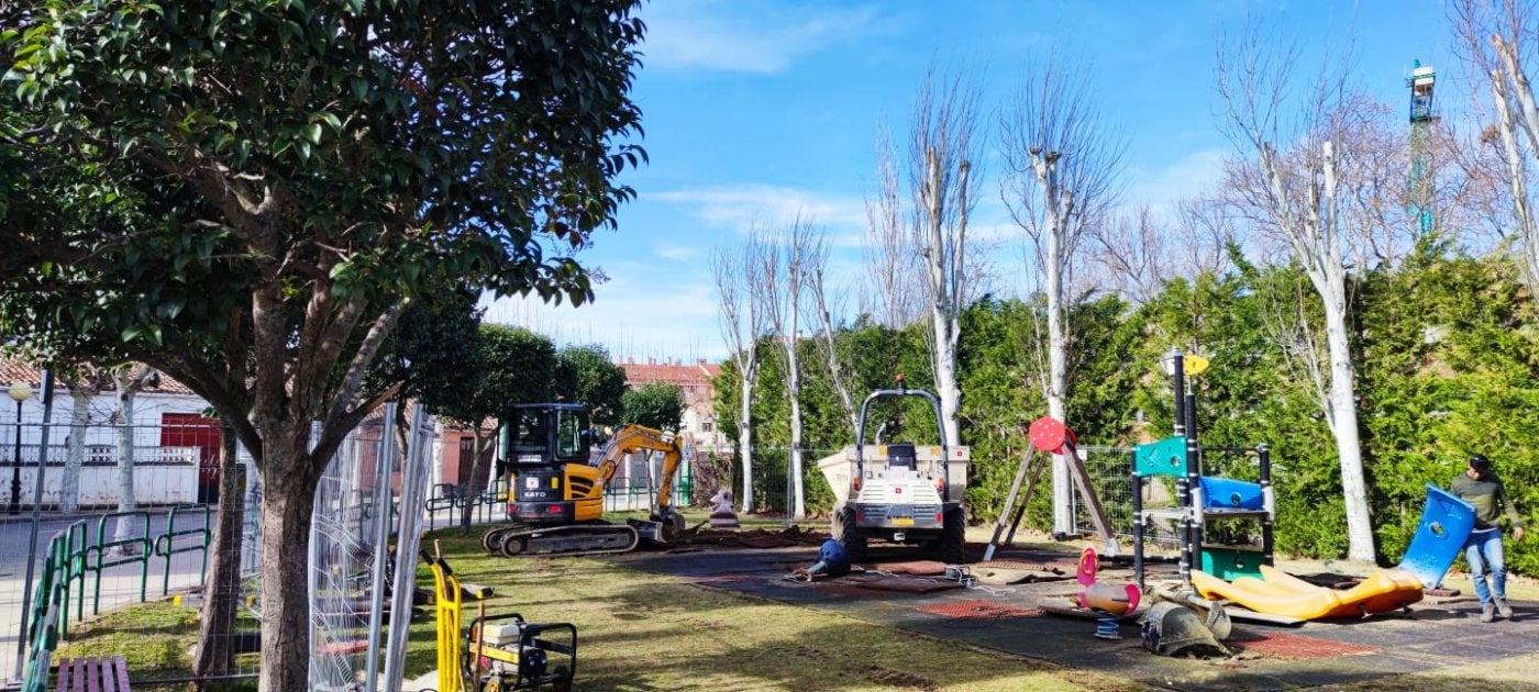Obras en el parque Valle del Oja