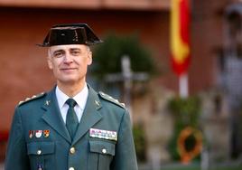 Enrique Moure, durante el acto en el que ha tomado el mando de la Comandancia de la Guardia Civil.