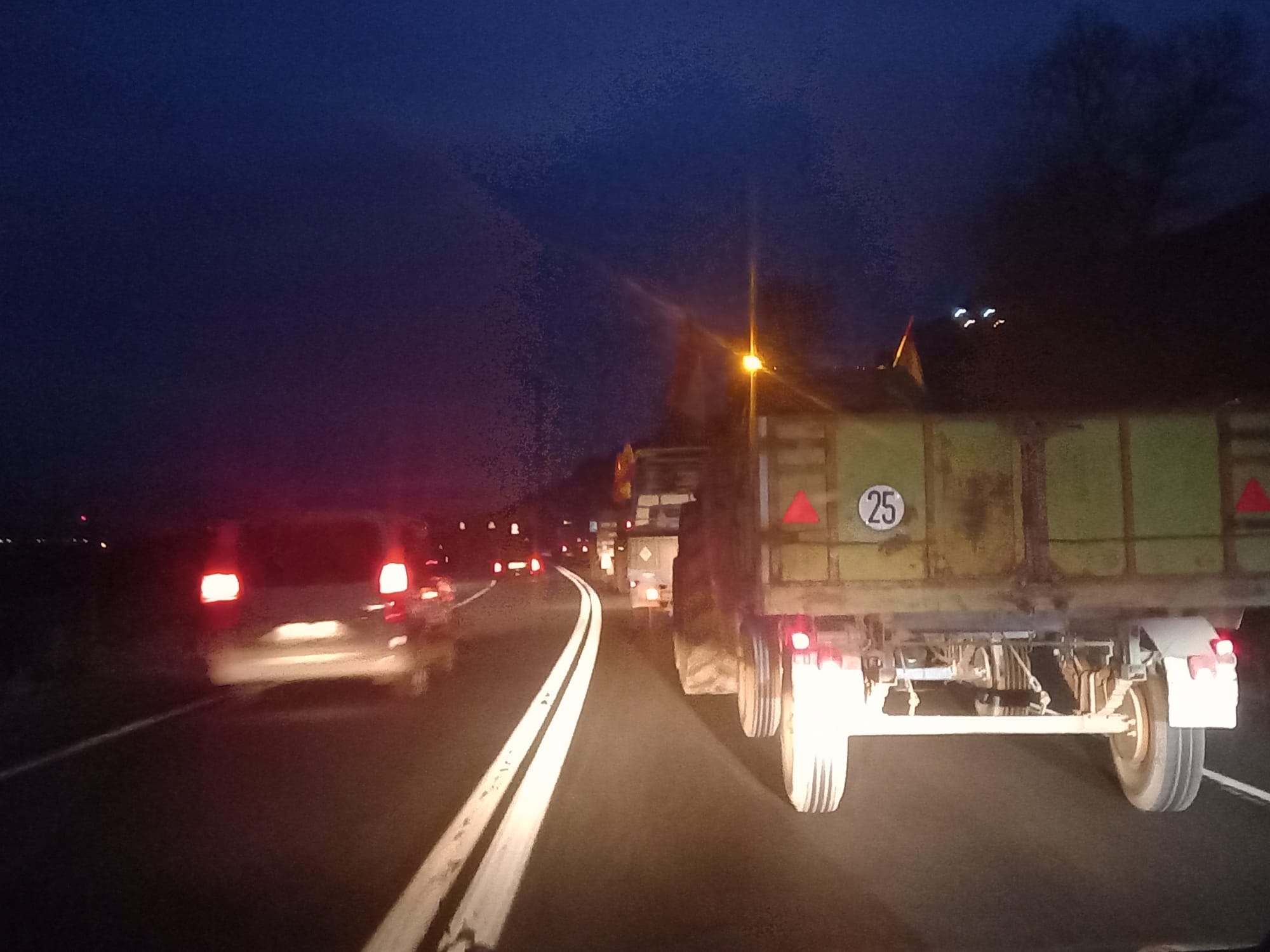 La tractorada, en las primeras horas del día