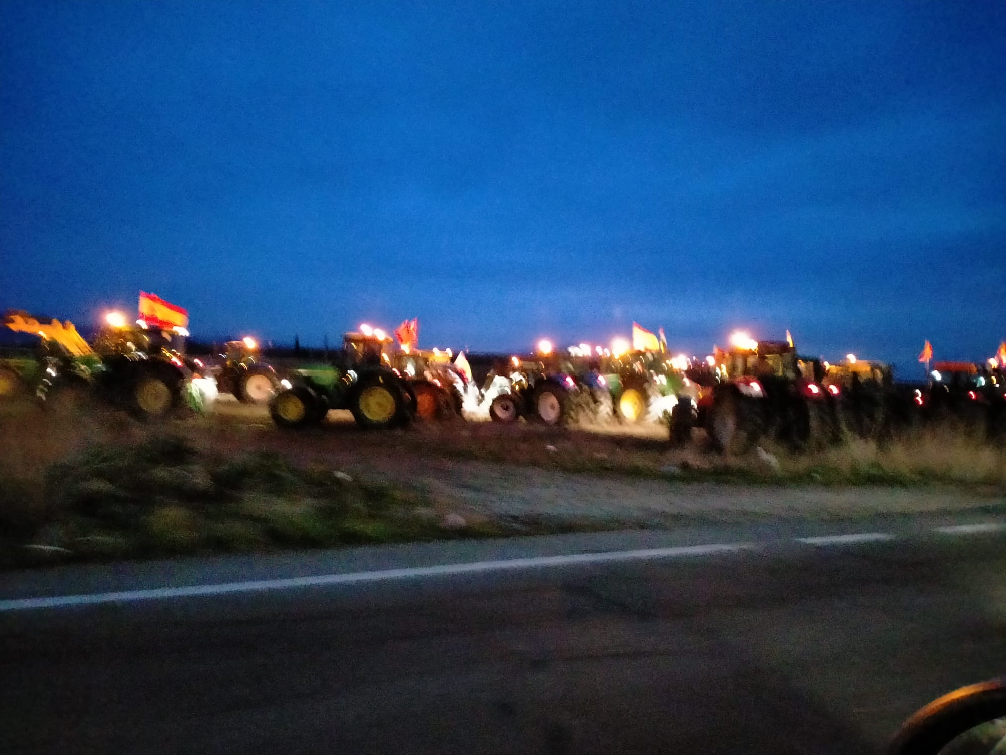 La tractorada, en las primeras horas del día