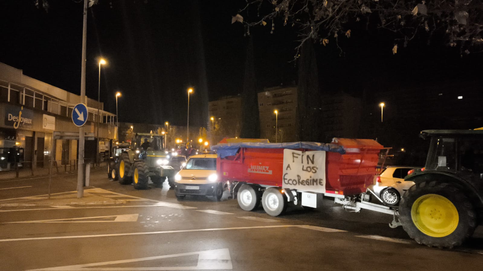 La tractorada, en las primeras horas del día