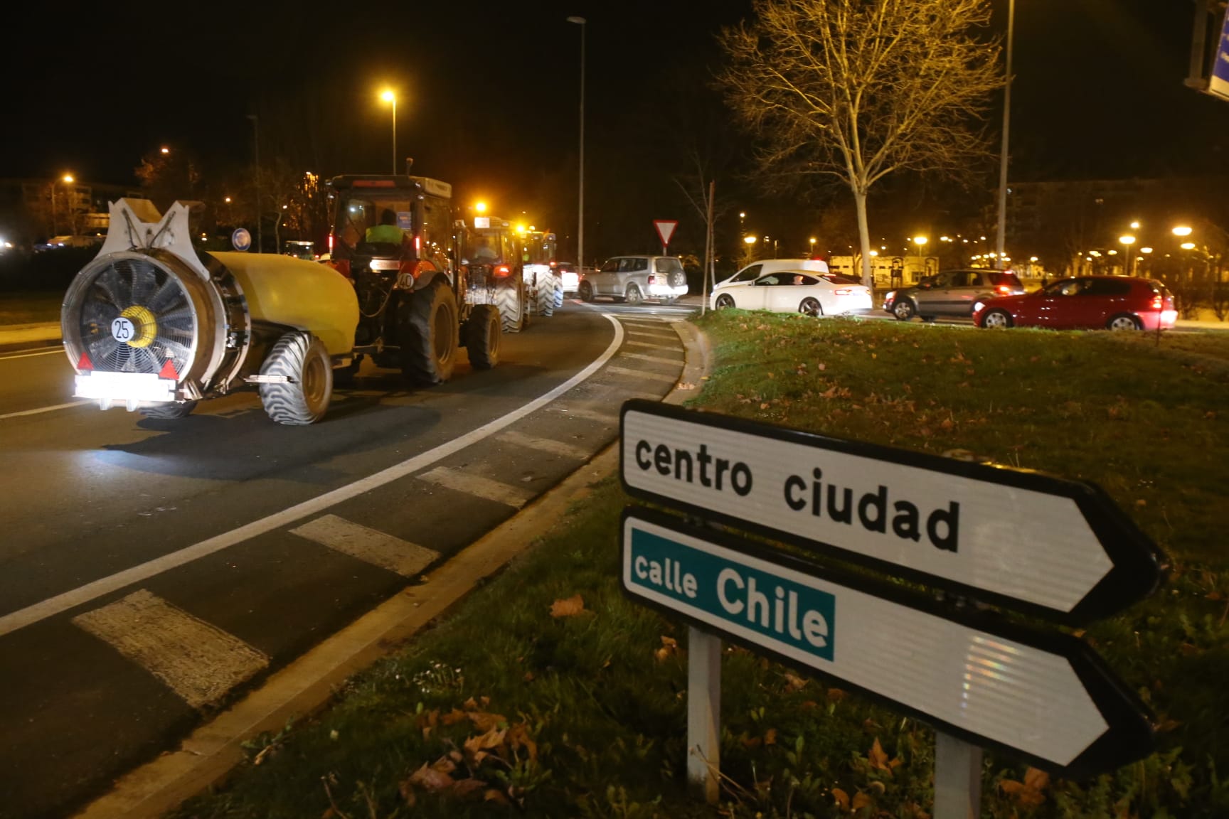 La tractorada, en las primeras horas del día