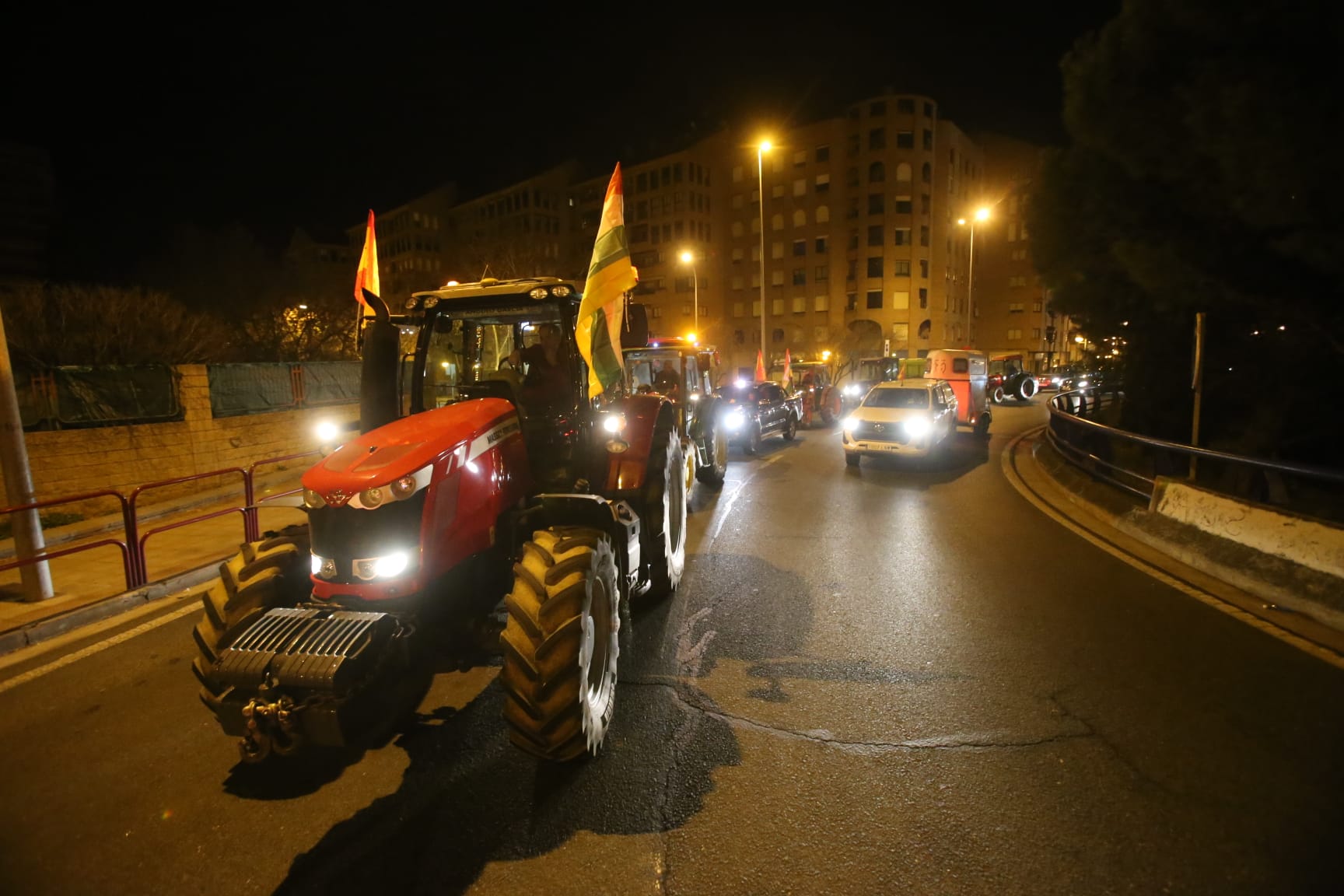 La tractorada, en las primeras horas del día