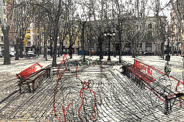 Boceto de una de las actuaciones en la Glorieta.