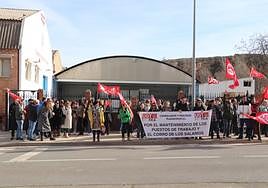 Una de las concentraciones de los trabajadores en Alfaro.