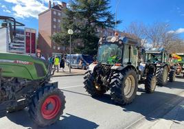 Los tractores, frente al Consejo Regulador.