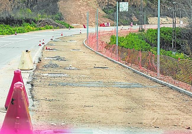 La conexión ciclopeatonal de la avenida de Mendavia, en otro tramo del mismo.