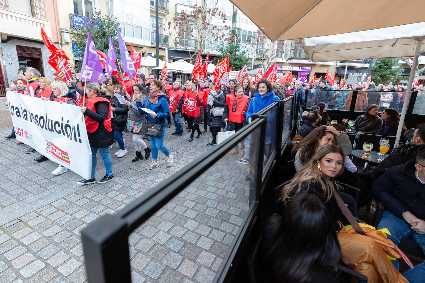 La manifestación contra la amnistía a las residencias, en imágenes