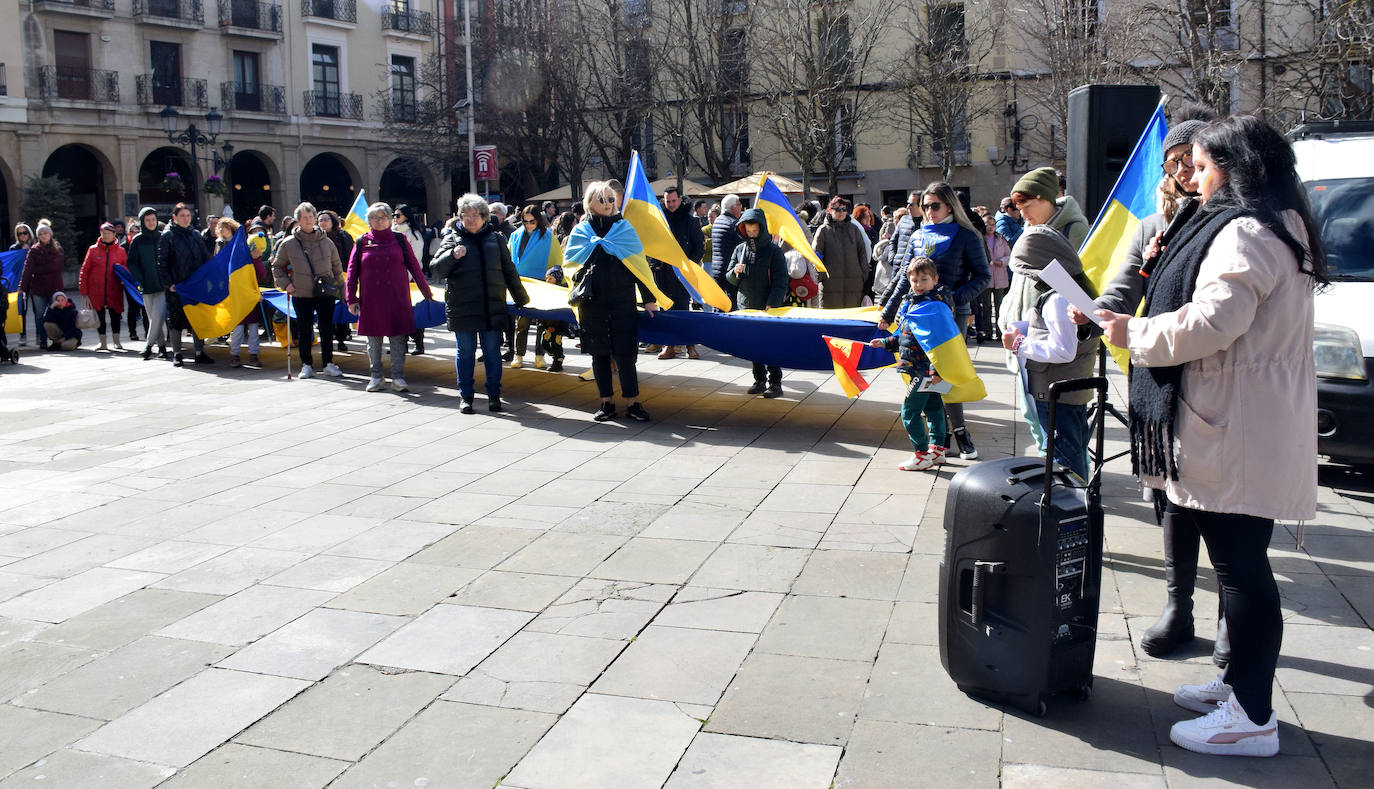 La manifestación silenciosa de ucranianos en La Rioja, en imágenes