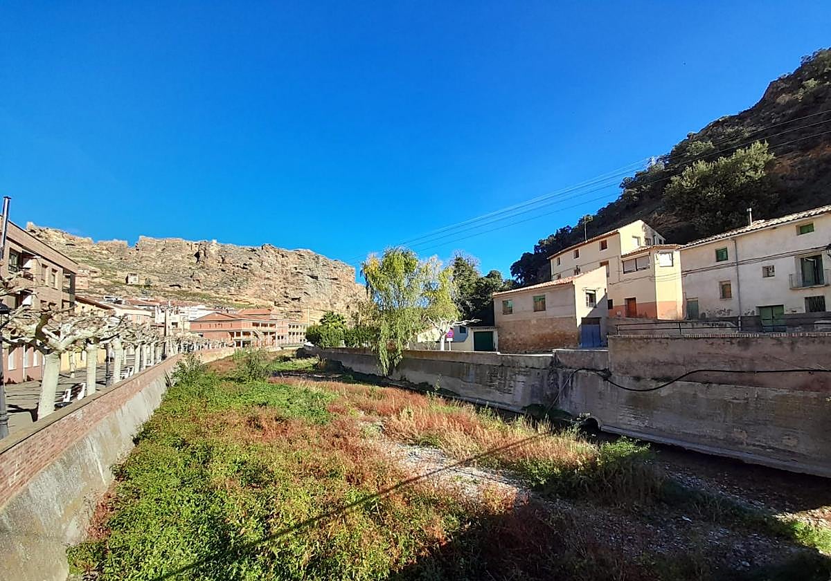 Tramo del río Alhama que se va a limpiar en Cervera.