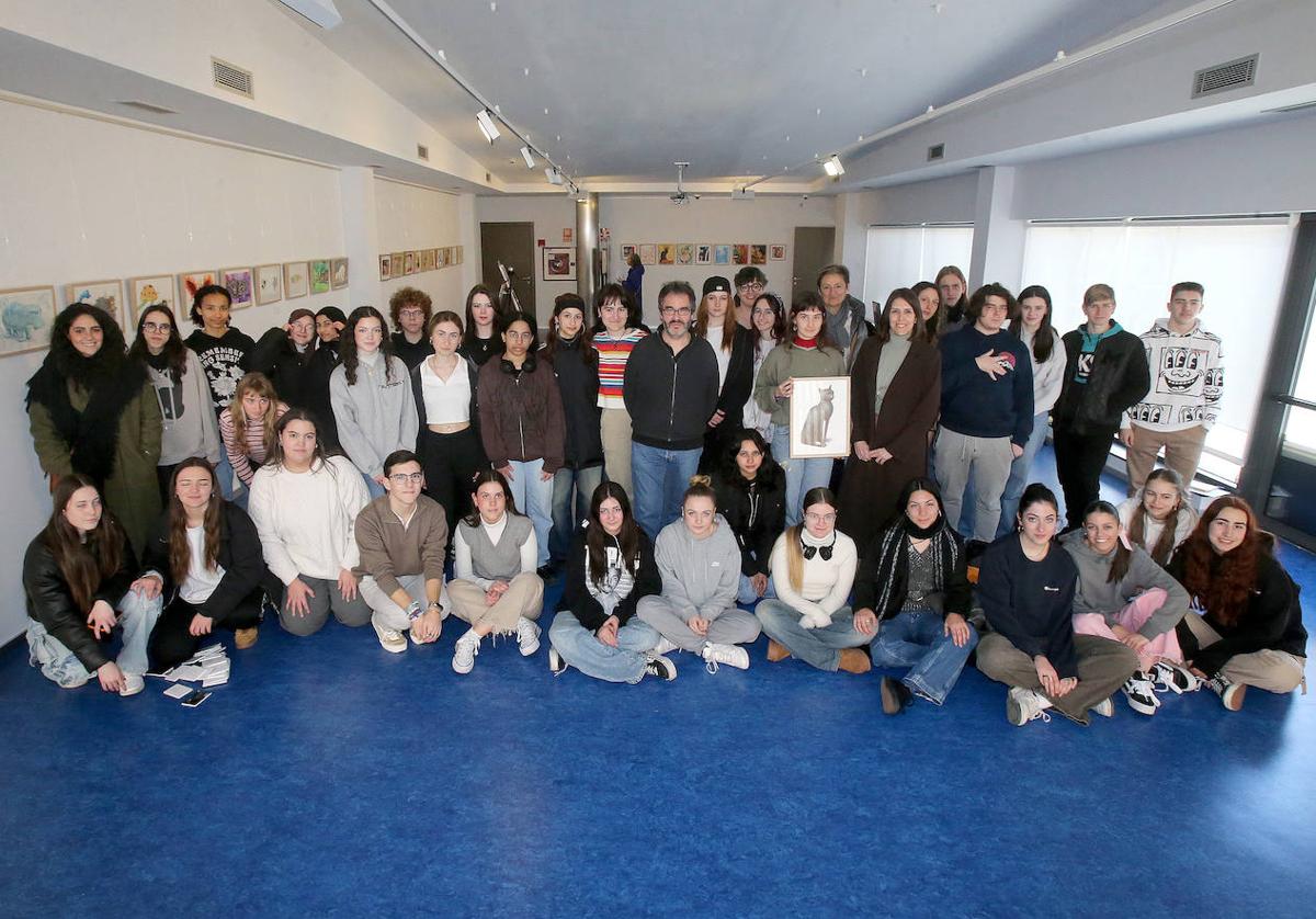 Alumnos del Batalla de Clavijo protagonistas de la exposición.