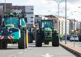 Imagen de archivo de una de las movilizaciones agrícolas en Logroño.