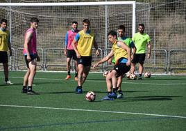 Entrenamiento de ayer en las pistas de Calahorra.