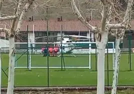 'Galeno' aterriza en el campo de fútbol de Ezcaray por una urgencia