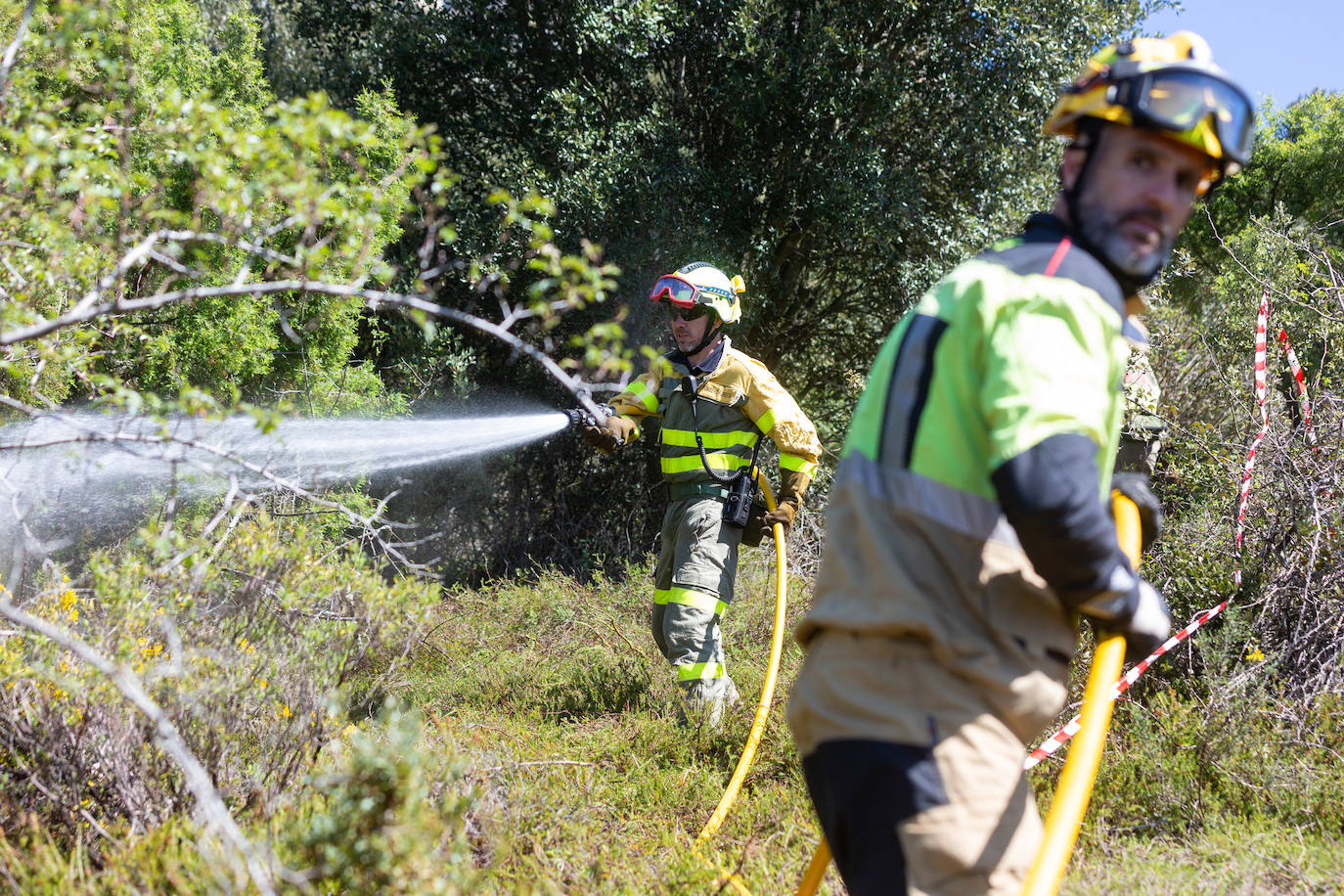 Las imágenes del simulacro de incendio forestal