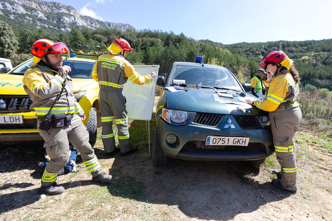 Las imágenes del simulacro de incendio forestal