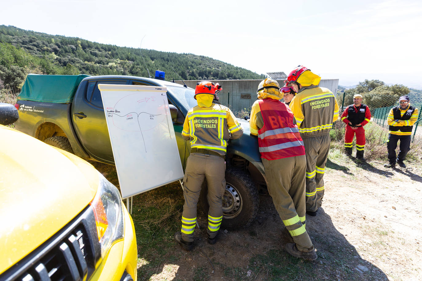 Las imágenes del simulacro de incendio forestal